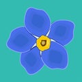 Blue-yellow flower. Vector graphics